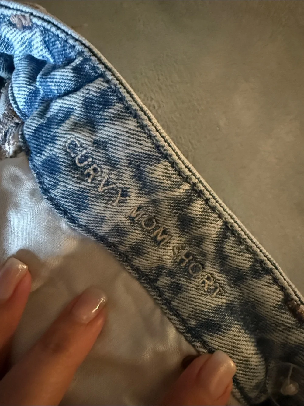 Distressed Light Wash Denim Shorts